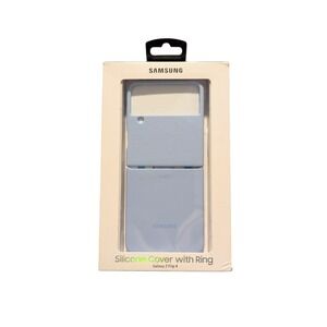 E4. Samsung Silicone Cover With Ring Case for Samsung Galaxy Z Flip4, In‎ Blue